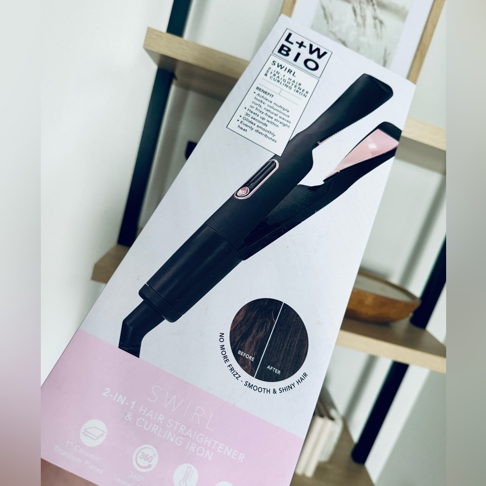 🩷✨ 2-in-1 Hair Straightener & Curling Iron with In Box